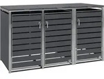 M&uuml;lltonnenbox-set F&uuml;r Drei M&uuml;lltonnen Anthrazit Ral 7016 Edelstahl M&uuml;lleimerbox -