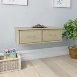 Wand-schubladenregal Sonoma-eiche 60x26x18,5 Cm Holzwerkstoff Vidaxl