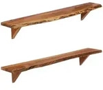Wandregale 2 Stk. 110x20x18 Cm Massivholz Akazie Vidaxl