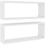 W&uuml;rfelregale 2 Stk. Wei&szlig; 60x15x23 Cm Holzwerkstoff Vidaxl