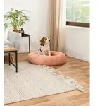 Lionto - Hundebett Aus Pl&uuml;sch In Donut-form, 80 Cm Durchmesser, Rosa
