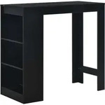 Bartisch Mit Regal Schwarz 110 X 50 X 103 Cm - Vidaxl