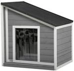 Pawhut - Hundeh&uuml;tte Aus Holz, Hundehaus Mit Zu &Ouml;ffnendem Asphaltdach Und