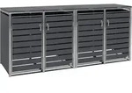 M&uuml;lltonnenbox-set F&uuml;r Vier M&uuml;lltonnen Anthrazit Ral 7016 Edelstahl M&uuml;llbox -