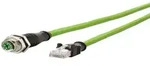 Metz Connect 142m2x25010 M12 Patchkabel Cat 6a S/ftp 1.00 M Gr&uuml;n Pur-mantel,