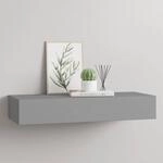Wandregal Mit Schublade Grau 60x23,5x10 Cm Mdf Vidaxl