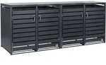 M&uuml;lltonnenbox-set F&uuml;r Vier M&uuml;lltonnen, Anthrazit Ral 7016, Inkl.