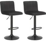 2er Set Barhocker Jamie Samt Schwarz
