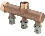 Viega - Verteiler Mit Sc Sanfix P 2126.07 In 16mm X G3/4 - 3fach Rotguss