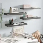 Schweberegale 4 Stk. Hochglanz-grau 60x23,5x3,8 Cm Mdf Vidaxl