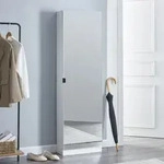[en.casa] - Schuhschrank Meura 160x48x20cm Verspiegelt Wei&szlig;