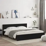 Bettgestell Mit Kopfteil Schwarz 200x200 Cm Vidaxl