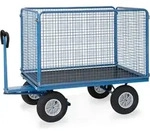 Fetra Handpritschenwagen Mit Drahtgitterw&auml;nden 1000 Mm Hoch, Luft-bereifung,