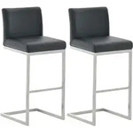 Clp - 2er Set Barhocker Paros Kunstlederbezug Schwarz