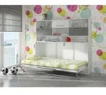 Schrankbett Wandbett Roger 90x200cm Horizontal + Regal Craft Wei&szlig;/graphit