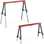 Arbeitsbock, 2er Set, 12-fach H&ouml;henverstellbar, Belastbar Bis 150 Kg, Faltbar,