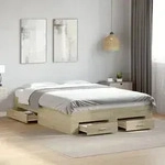 Bettgestell Mit Schubladen Sonoma-eiche 140x190cm Holzwerkstoff Vidaxl