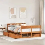 Massivholzbett Ohne Matratze Wachsbraun 120x190 Cm Kiefernholz Vidaxl