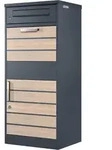 Paketbriefkasten Terra, Pulverbeschichteter Stahl, Ral7016 Und Holzoptik,