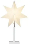 Standleuchte Stern 'karo', Wei&szlig;/papier, Beige