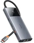 Usb-hub 6in1 Baseus Metal Gleam Series Ii Usb-a/usb-c/usb-c Pd/hdmi/rj45 &ndash; Schwarz