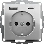 Gira Schuko Sp Usb-spannungsvers. 2f Typ A/c System 55 Edelstahl(lack.) [2459600],