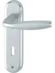 Hoppe - Kurzschildgarnitur New York 1810/273kp Aluminium F1 Ob Abgerundet