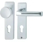 Hoppe - Kurzschildgarnitur London 54/227k/202kp/ap/113 Aluminium F1 Pz Eckig
