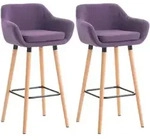 Clp - 2er Set Barhocker Grant Mit Stoffbezug Lila