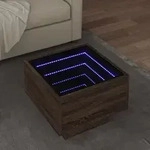 Vidaxl - Beistelltisch Mit Led Braun Eichen-optik 40x40x30 Cm