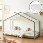Kinderbett Brome Mit Matratze 90x200 Cm Grau [en.casa]
