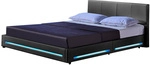 Led Bett Asteroid Farbe: Dunkelgrau, Gr&ouml;&szlig;e: 140 X 200 Cm Led Polsterbett Bett