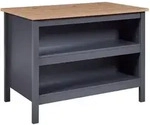 Inter Link - Nellina Sideboard K&uuml;chen-&oslash;, 2 Ablagen Grau, Artisan Eiche Dekor.