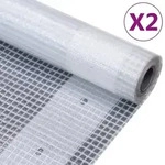 Gitter-abdeckplanen 2 Stk. 260 G/m2 1,5x15 M Wei&szlig; - Vidaxl