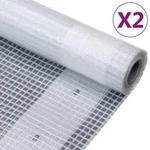 Gitter-abdeckplanen 2 Stk. 260 G/m2 2x15 M Wei&szlig; - Vidaxl