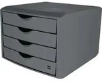 Schubladenbox Mit Auszugssperre 4 Schubladen Lichtgrau H215xb265xt332 Mm