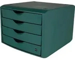 Helit - Schubladenbox M.auszugssperre 4 Schubl.gr&uuml;n H215xb265xt332mm
