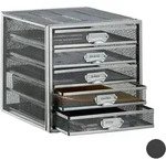 Schubladenbox, 5 Schubf&auml;cher, F&uuml;r Din A4 Dokumente, Ordnungssystem F&uuml;r