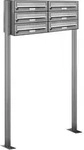 6er V2a Edelstahl Standbriefkasten Anlage Freistehend