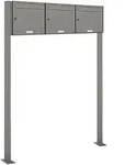 Al Briefkastensysteme - 3er Premium Standbriefkasten Ral 9007 Freistehend...