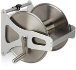 Relaxdays - Schlauchtrommel Metall, Schlauchaufroller Leer, Edelstahl & Aluminium,