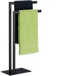 Handtuchst&auml;nder Freistehend, 2 Stangen, Badezimmer, Stahl, Hxbxt: 81 X 49 X 20 Cm,