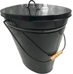 Weitere - Ascheeimer Oval, Mit Deckel Matt/schwarz, Bxtxh = 34x23x30 Cm Ascheeimer