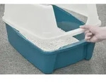 Katzenklo Mit Schaufel, Bis 7 Kg, Blau, Offen, Ohne Deckel, Katzentoilette, Hoher