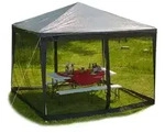 Moskitonetz F&uuml;r 3 X 3 M Pavillon, 2 Seitenteile, Mit Rei&szlig;verschluss, Klettband, 12