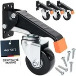 Hmf - 6750 Schwerlastrollen Absenkbar F&uuml;r Werkbank, 4er Set, 65 Mm, Bis 300 Kg,