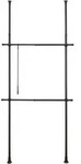 Teleskop-garderobensystem Herkules Basic Schwarz, Verstellbares Ordnungssystem,