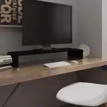 Tv-tisch/bildschirmerh&ouml;hung Glas Schwarz 90x30x13 Cm Vidaxl