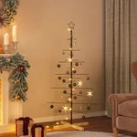 Vidaxl Weihnachtsbaum Metall Mit Holzst&auml;nder Schwarz 150 Cm
