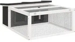 Kaninchenstall Grau 117,5x97x47,5 Cm Massivholz Kiefer - Vidaxl